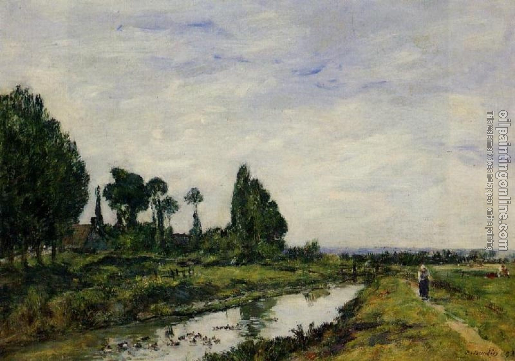 Boudin, Eugene - Small Canal at Quilleboeuf